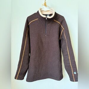 Kuhl Brown Half-Zip Pullover with Contrast Trim